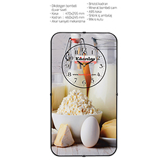 Dikdörtgen Bombeli Duvar Saati