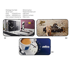 Dikdörtgen Bombeli Duvar Saati