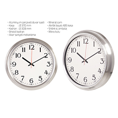 Alüminyum Çerçeveli Duvar Saati
