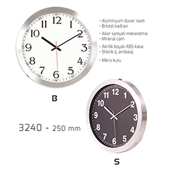 Alüminyum Duvar Saati (250mm)
