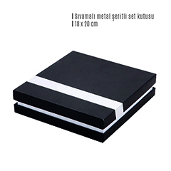 Sıvamalı Metal Şeritli Set Kutusu (18x20cm)