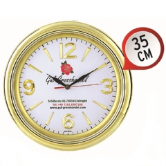  Kromaj Çerçeve Takmatik Rakam Duvar Saati 35cm