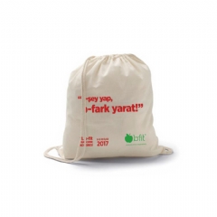 İzgi Ham Bez İpli Büzgülü Çanta