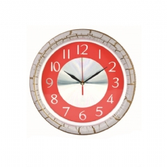 Plastik Çerçeve Çemberli Metal Kadran Duvar Saati 34cm