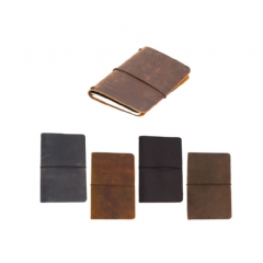 Gerçek Deri Lastikli Defter Kılıfı