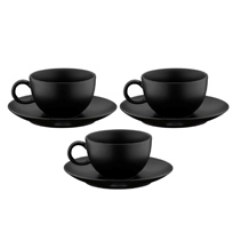 Porselen Siyah Türk Kahve Fincan Takımı