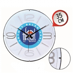 Metal Çerçeve Metal Kadran Duvar Saati 35cm