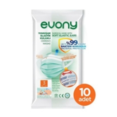 Evony Tek Kullanımlık Maske 10 X 10 Adet