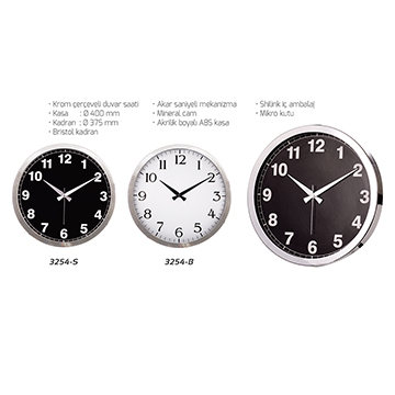 Krom Çerçeveli Duvar Saati
