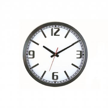 Parlak Kromaj Çerçeve Takmatik Rakam Duvar Saati 40cm